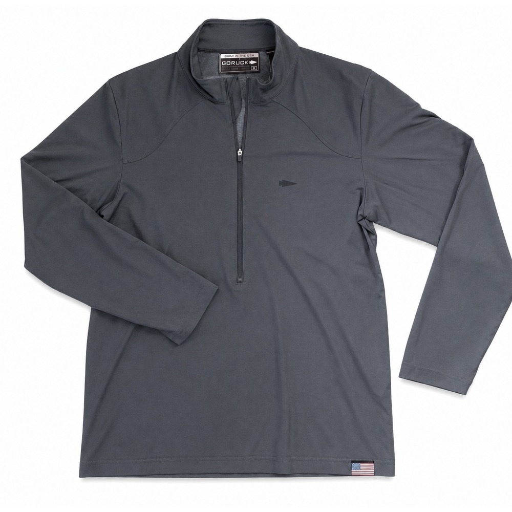 GORUCK American Training Half Zip Men Medium Performance Pullover Gray USA Made